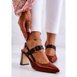 Sergio Leone Sapatos de couro na moda Maciejka 05498-29 Marrom e Preto castanho 1