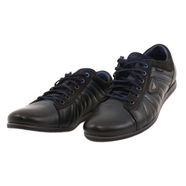 Lemar Sapatos de couro masculino 1615 azul marinho 2