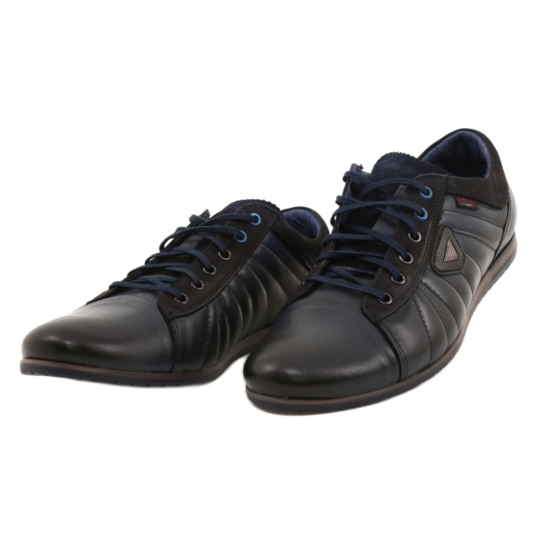 Lemar Sapatos de couro masculino 1615 azul marinho 2