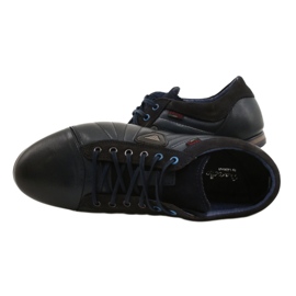 Lemar Sapatos de couro masculino 1615 azul marinho 5