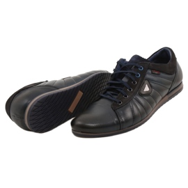 Lemar Sapatos de couro masculino 1615 azul marinho 4