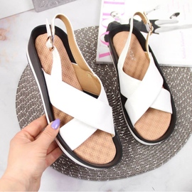 Sandálias de cunha Vinceza W JAN117B branco 1