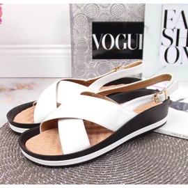 Sandálias de cunha Vinceza W JAN117B branco 2