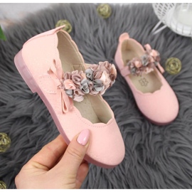 Bailarinas de velcro com flores Vinceza Jr JAN99B rosa 1