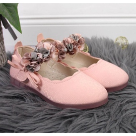 Bailarinas de velcro com flores Vinceza Jr JAN99B rosa 2