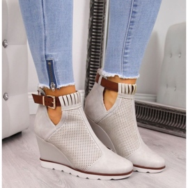 Tênis de cunha a céu aberto Filippo W PAW117A bege 2