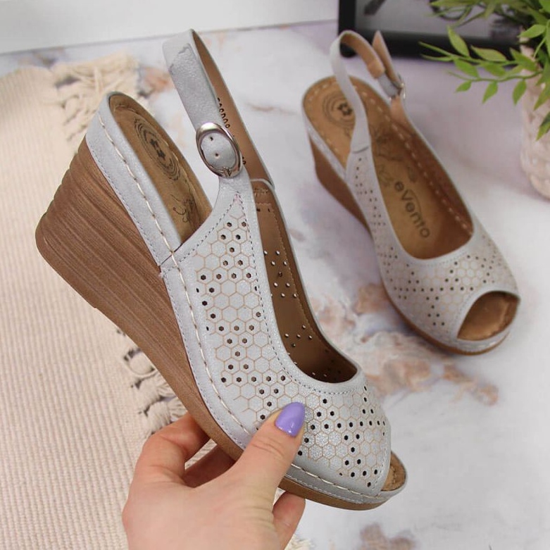 Netex Sandália de cunha cinza eVento W EVE349C 1