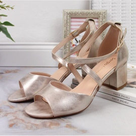 Sandálias no poste de Sergio Leone W SK367B ouro dourado 2