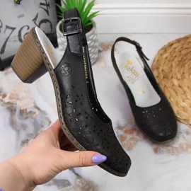Rieker W RKR531 sandália vazada preta preto 1