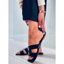 Slides com sola quadrada Nitya Black preto 2 Slides com sola quadrada Nitya Black preto 2