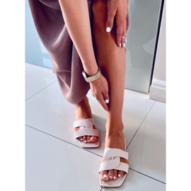 Chinelos com sola quadrada Nitya Beige bege 2