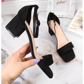 Sandálias pretas no poste Vinceza W JAN107A preto 1