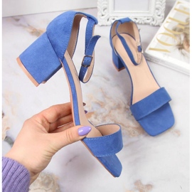 Sandálias no poste de Vinceza W JAN107B azul 1