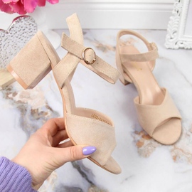 Sandálias no poste bege Vinceza W JAN113B 1