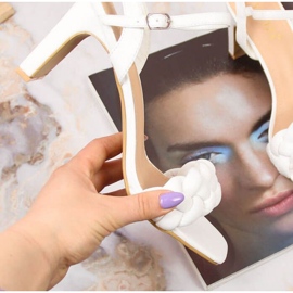 Sandália de salto alto Vinceza W JAN114B branca branco 1