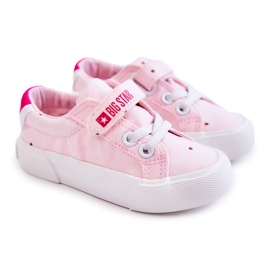 Tênis baixo infantil com velcro Big Star JJ374103 rosa 1