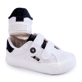 Tênis infantil com velcro Big Star JJ374108 Branco-Preto 2