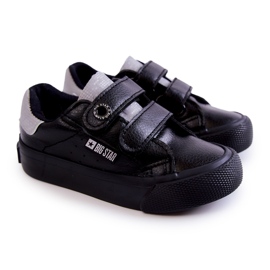 Tênis infantil com velcro Big Star JJ374110 preto-cinza 1
