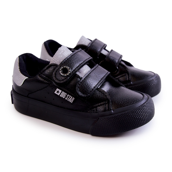Tênis infantil com velcro Big Star JJ374110 preto-cinza 1