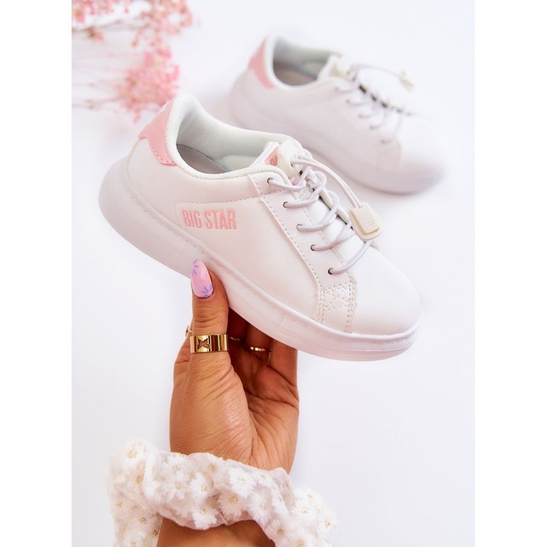 Calçado esportivo infantil Big Star JJ374068 Branco e Rosa 1