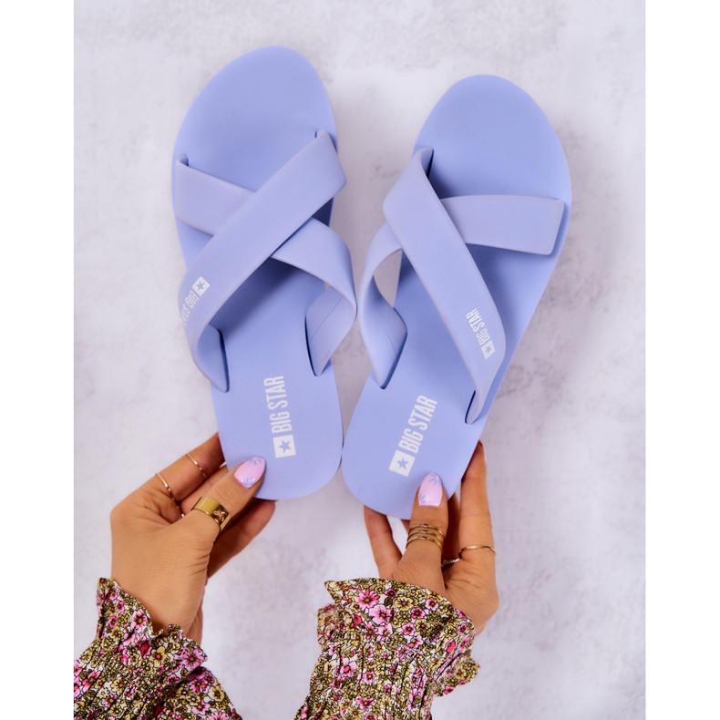Chinelos de espuma femininos Big Star JJ274A521 Azul claro 1