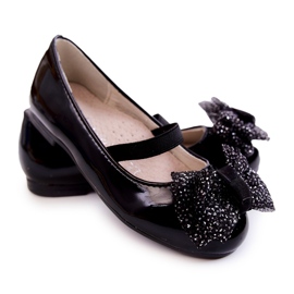 S.Barski Bailarinas infantis lacadas com laço Black Zolly preto 1