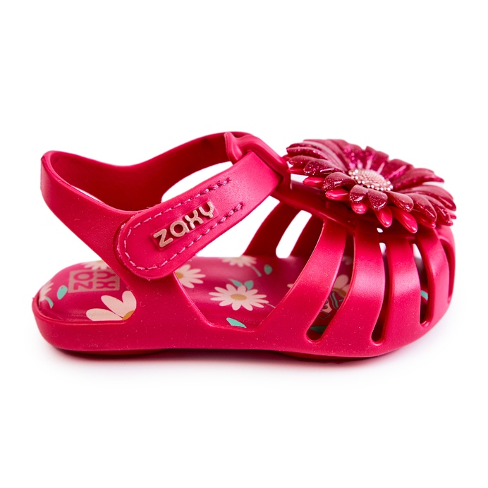 Sandália infantil com velcro perfumada ZAXY JJ385030 Rosa escuro 2