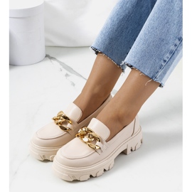 Mocassim bege com corrente Fouzia 1 Mocassim bege com corrente Fouzia 1