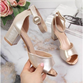 Sandálias no Vinceza W JAN96C pós ouro dourado 1