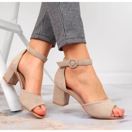 Sandálias no poste bege Vinceza W JAN96D 2