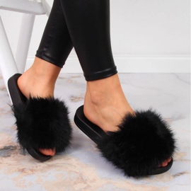 Chinelos de pele pretos Vinceza W JAN97A 2