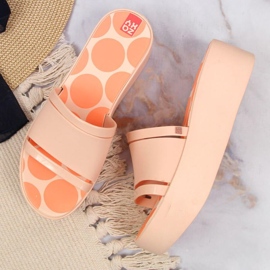 Chinelos de borracha na plataforma Zaxy W INT1708A nude rosa 2