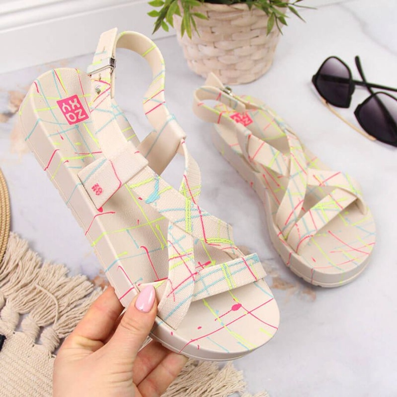 Zaxy W INT1709 sandálias de borracha bege 1