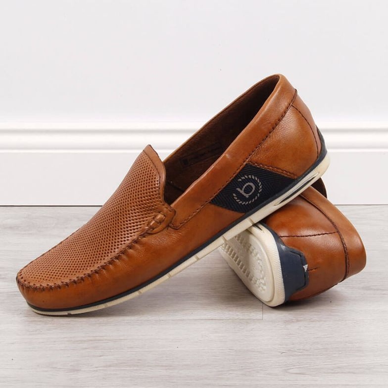 Mocassins de couro Bugatti JJ153094, marrom 2