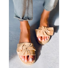 Chinelos alpargatas Baina Camel bege 1