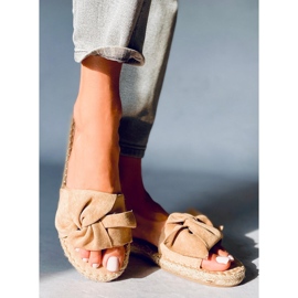 Chinelos alpargatas Baina Camel bege 2
