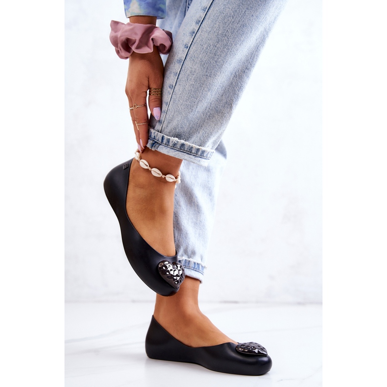 Bailarinas femininas de borracha perfumada ZAXY JJ285046 preta preto 2