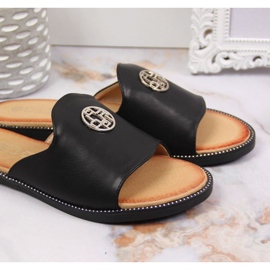 Chinelos pretos com decoração Filippo W PAW344A 2