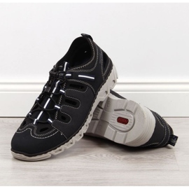 Sapatos de couro Rieker M RKR510 azul marinho 2