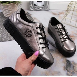 Sapatos plataforma de couro Filippo W PAW320B prata 1