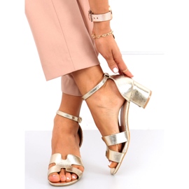 Sandália de salto alto Nabila Gold dourado 2