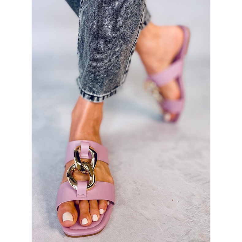Chinelos com corrente Saud Purple rosa 1