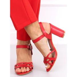 Rania Sandália de salto alto vermelha vermelho 2