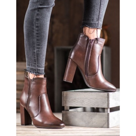 Super Mode Botas marrons com couro ecológico marrom 1