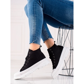 Forever Folie Tênis pretos na plataforma 1