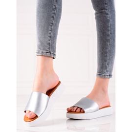 Encor Chinelos de prata na plataforma 1