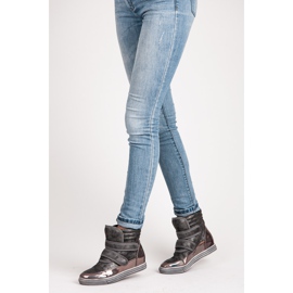 Show It tênis de alto brilho cinza 1