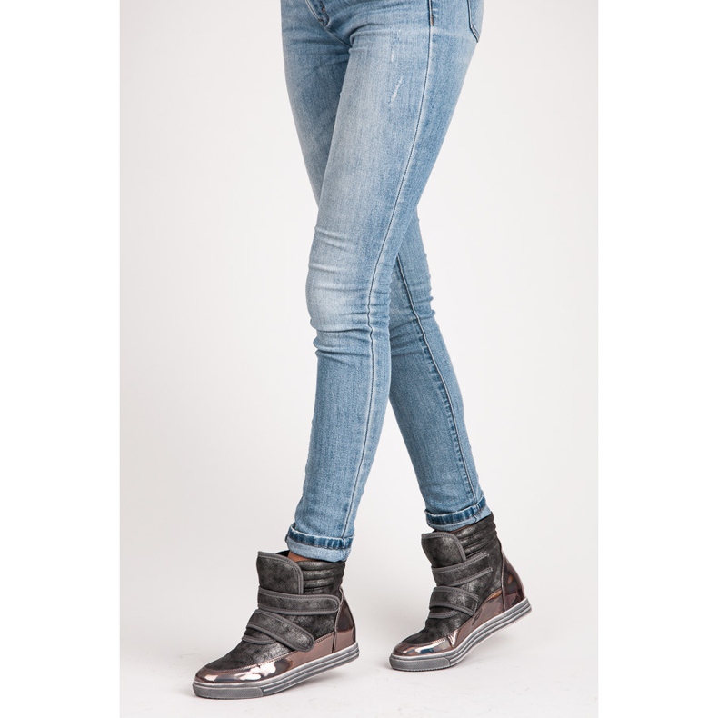 Show It tênis de alto brilho cinza 1