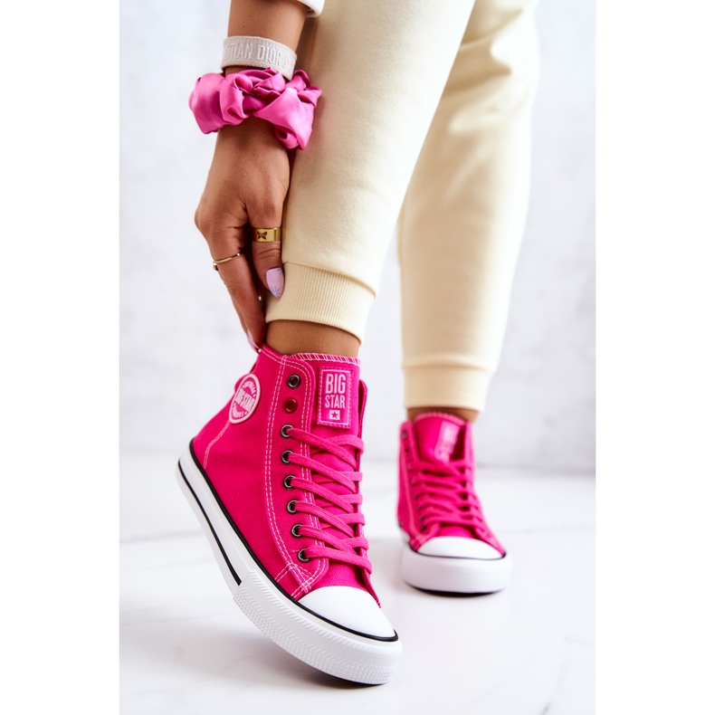 Tênis alto feminino Big Star JJ274210 Fuchsia rosa 2