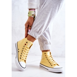 Tênis alto feminino Big Star JJ274207 Amarelo 2